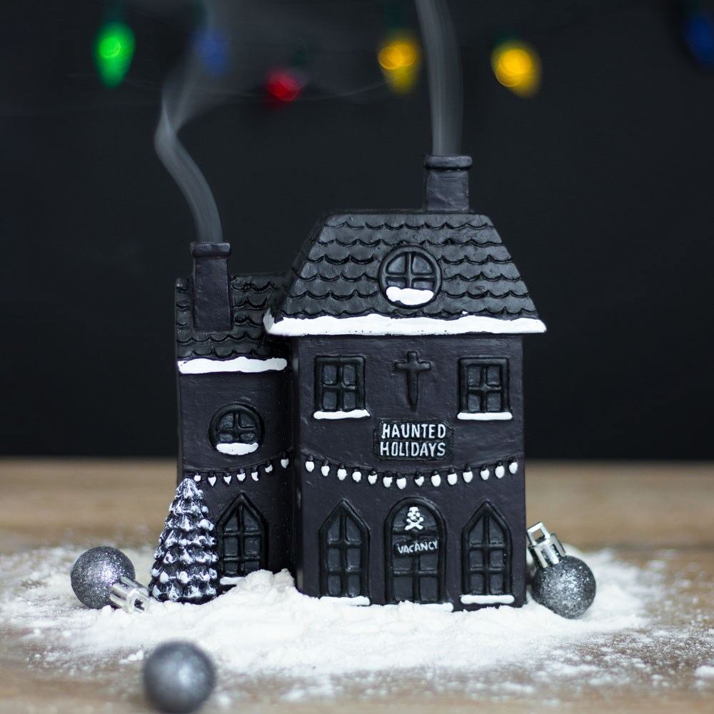 Something Different - Haunted Holiday House Incense burner - Black